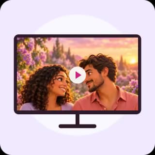 TV na sala mostrando um trailer horizontal